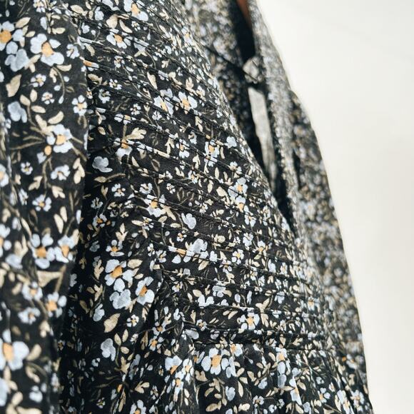 Shona Joy Denise Pintuck Babydoll Mini Balloon Puff Sleeve Short Floral Dress 10 - Picture 9 of 16